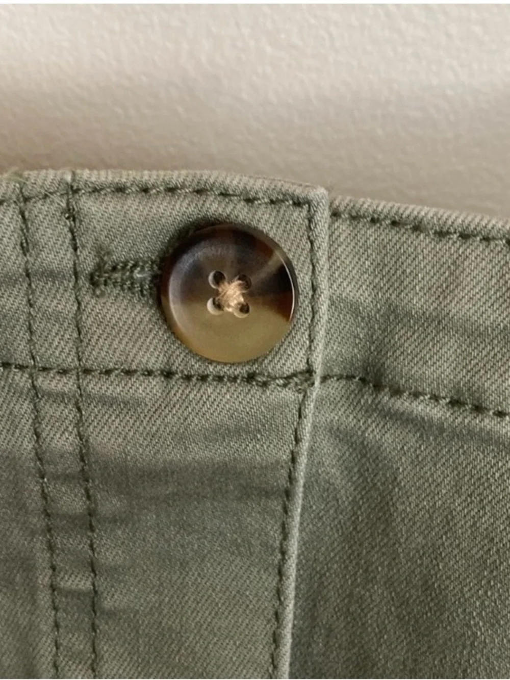 NWT Olive Green Button-Front Tie-Waist Mini Dress, Size Large, SO